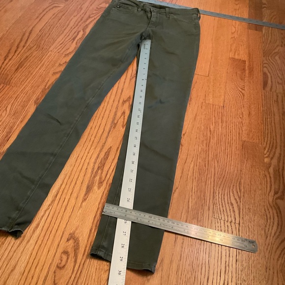 Adriano Goldschmidt Jeans, The Prima, Mid-rise Cigarette Leg, Army Green, Sz 24R - Picture 16 of 16